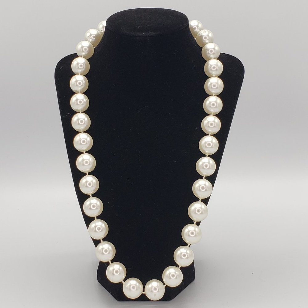 Faux White Pearls Large Size 24 Inch